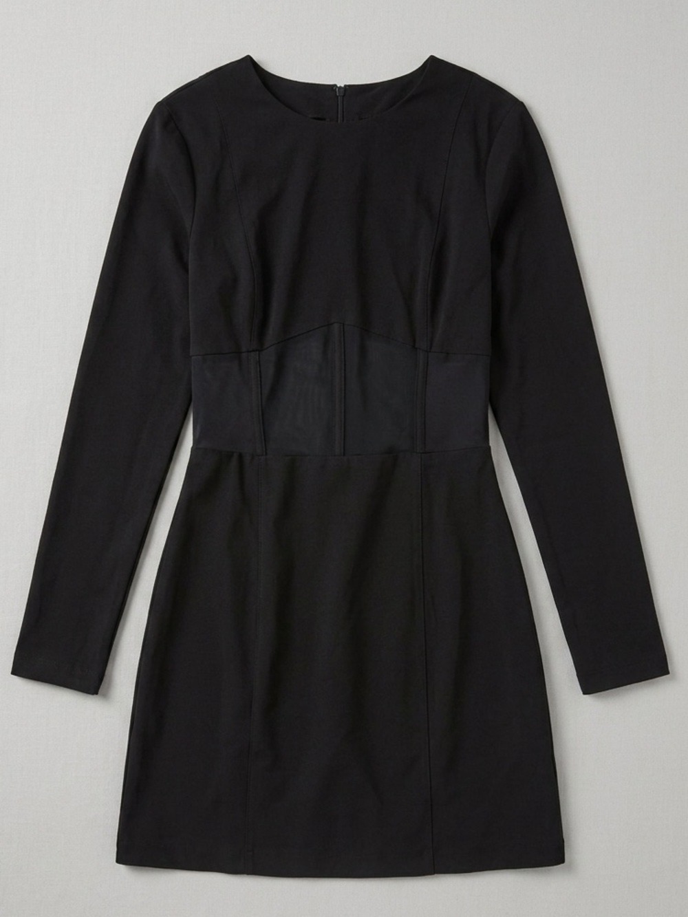 Zara Tulle Corset Mini Dress Black Mesh Bodycon Long Sleeve Medium NWT